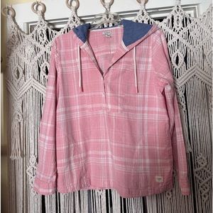LL Bean cotton hooded shirt -S